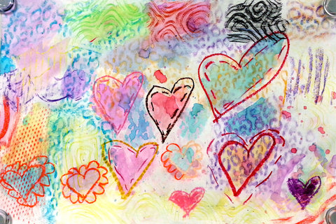 Art Lesson: Textured Heart Paintings
