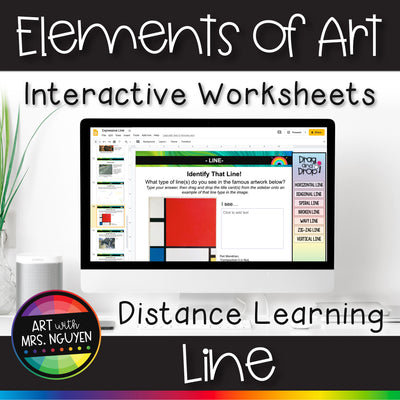 Elements of Art Interactive Worksheets for Distance Learning: Line