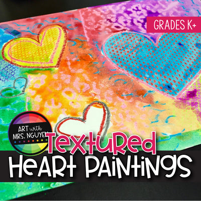 Art Lesson: Textured Heart Paintings