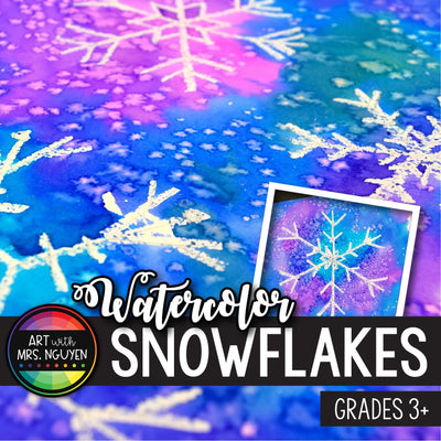 Art Lesson: Watercolor Snowflake Resist Paintings