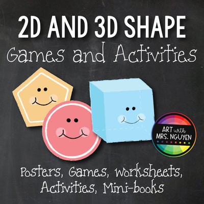 2D and 3D Shapes: Posters, Games, Activities, Mini-Books, and Worksheets