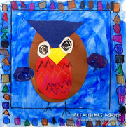 Art Lesson: Cut-and-Glue Owls