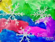 Art Lesson: Watercolor Snowflake Resist Paintings