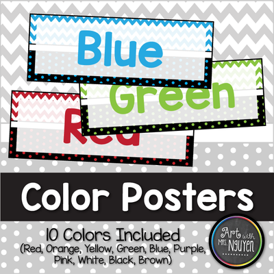 Chevron and Dots Color Poster Printables