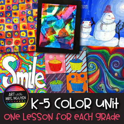 6-Lesson Vertical Elementary Art Color Unit