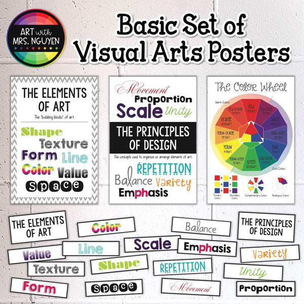 B2C Color Wheel & Elements of Art Posters - Each