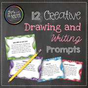 12 Creative Drawing and Writing Prompts (Task Cards)