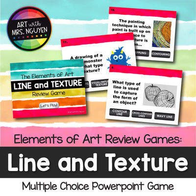 Elements of Art Review Game: Line and Texture (Interactive PowerPoint Art Game)