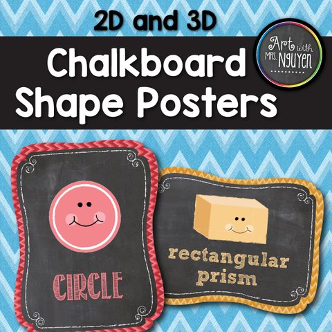 Chevron Chalkboard 2D Shape and 3D Form Poster Printables