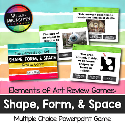 Elements of Art Review Game: Shape, Form, and Space (Interactive PPT Art Game)