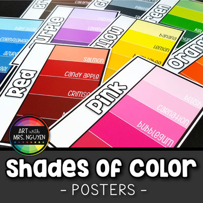 Descriptive Shades of Color Posters (Paint Swatch Design)